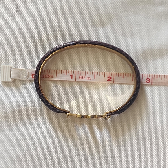 Florence 24k gold plated and snake leather bracelet - Picture 4 of 5